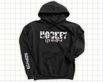 Custom Hockey Grandma Hoodie - Personalized Hockey Sweatshirt for Nana, Mimi or Gigi - Game Day Gift for Rink Grandma - Unisex Fit For Gram