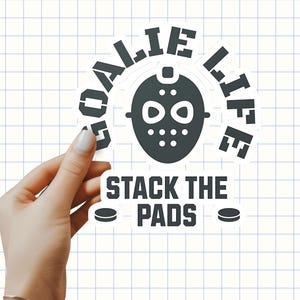 Hockey Goalie Mask Sticker – Vinyl Decal for Car, Laptop, Water Bottle or Locker – Goalie Gift for Sports Fans or Players