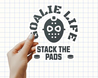 Adesivo per maschera da portiere di hockey – Decalcomania in vinile per auto, laptop, borraccia o armadietto – Regalo per appassionati o giocatori di sport