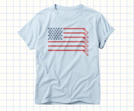 Kids Hockey Flag Shirt – USA Youth Hockey T-Shirt - Patriotic Tee for Boys or Girls -American Hockey Fan Gift