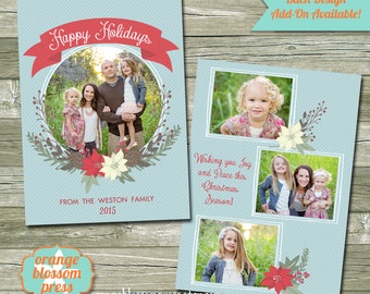 holiday christmas card vintage wreath banner floral christmas card poinsettia card multiple photos costco size option - Costco Christmas Card holiday christmas card vintage wreath banner floral christmas card poinsettia card multiple photos costco size option - Costco Christmas Card