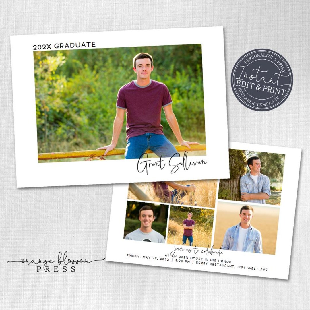 Photo Graduation Announcement, Custom Photo Grad Invitation, Simple ...
