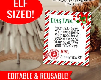 Editable Elf Note, Custom Elf Letter, Small Size, Personalized, Reusable Elf Template, Instant Edit/Download