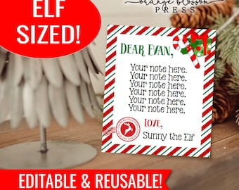 Editable Elf Note, Custom Elf Letter, Small Size, Personalized, Reusable Elf Template, Instant Edit/Download