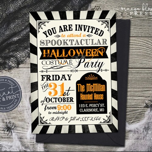 Retro-Halloween-Party-Einladungen – 25 Karten Mit Umschlägen, Fledermäuse, Rosen, Totenköpfe, 10,2x15,2 Cm