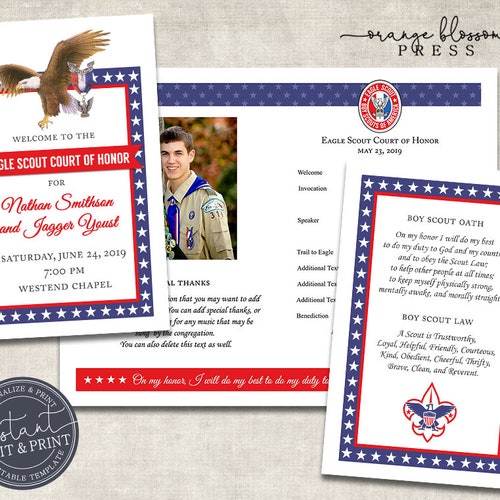 Eagle Scout Court of Honor Invitations Single Sided Etsy Eagle Scout Court of Honor Invitations Single Sided Etsy