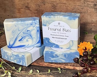Jabón artesanal Fissured Blues de Ascent Soap Co.