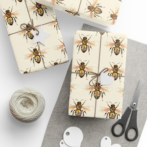 Honey Bee Wrapping Papers, gift wrapping paper, birthday wrapping paper, christmas wrapping paper, bee themed wrapping paper, beekeeper gift