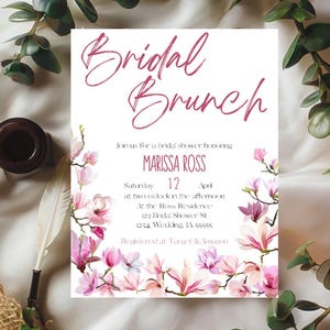 Bridal Brunch Bundle - Invite, Thank you, Recipe Card, and Recipe notice included, Floral Bridal Shower bundle, Bridal Shower, Invitation