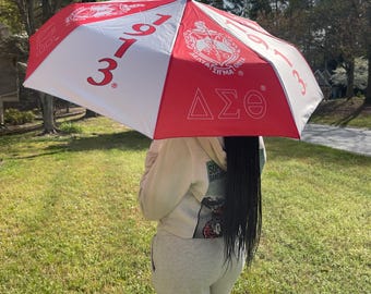Delta Sigma Theta Auto Open Folding Umbrella (compact)