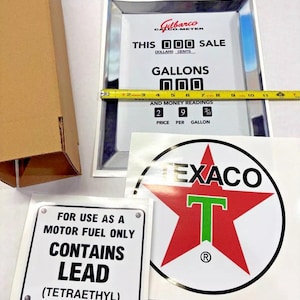 Texaco Gas Pump Sticker Kit, Vintage Man Cave Decor