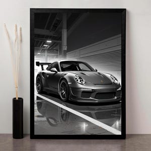 Porsche 911 GT3 RS Digital Art Print | High-Resolution Download | PDF Print and JPG Files | Supercar Wall Decor for Car Enthusiasts