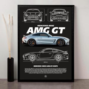 Printable Mercedes AMG GT Poster | Digital Art High-Quality PDF Print File | Wall Art For Car Enthusiasts