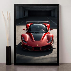 Ferrari SF90 Stradale Printable Art | Luxury Supercar Poster | Instant Digital Download for Automotive Wall Decor | High-Quality Download