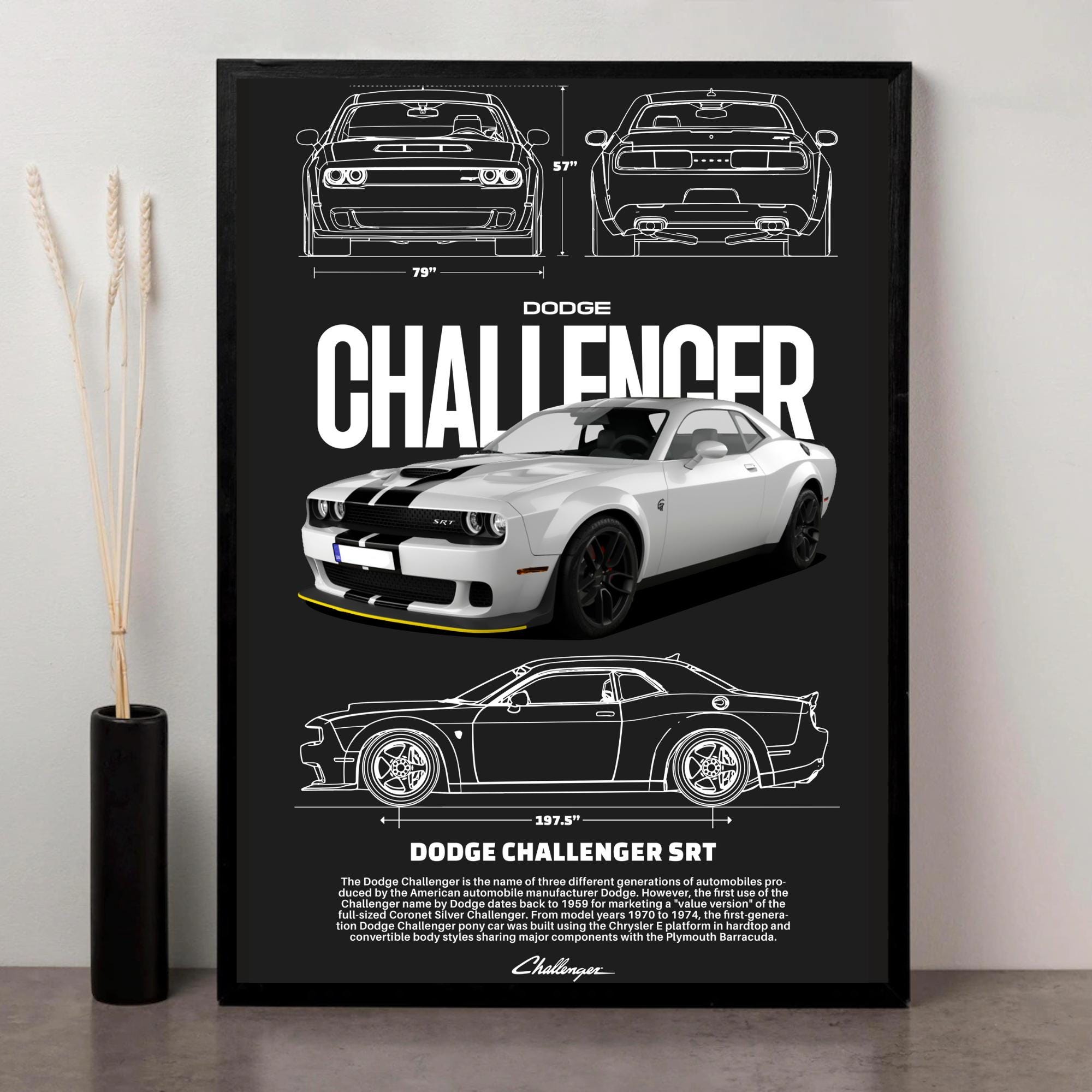 Dodge Challenger SRT Digital Print | High-res American Muscle