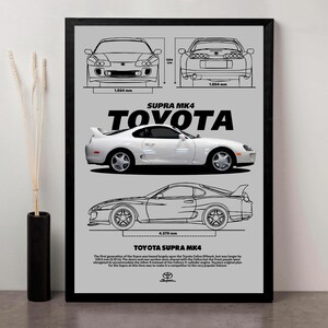 Printable MK4 Toyota Supra Poster | Digital Art High-Quality PDF Print File | Wall Art for JDM Car Enthusiasts