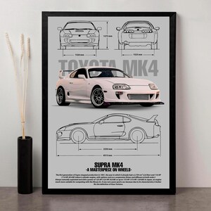MK4 Supra Wall Art | Printable JDM Car Poster PDF | Digital Download for Garage, Office, or Man Cave