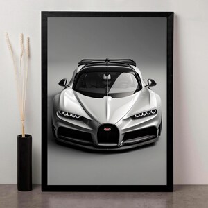 Bugatti Chiron Wall Art | Digital Download Print | Hypercar Poster | Automotive Decor | Printable Art | High-Quality PDF Print and JPG FIles