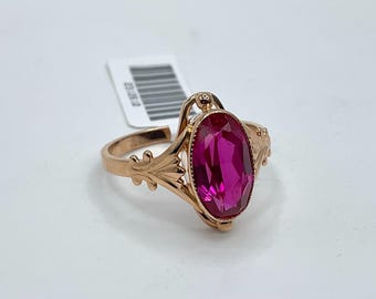14K Gold Ring with Pink Ruby