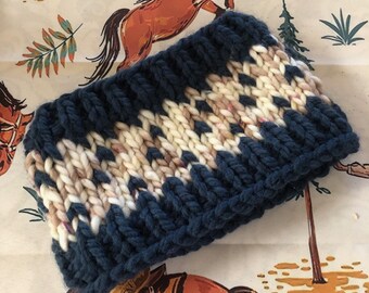 Diadema de lana tejida a mano: Diseño de Zahlia, patrón de Stacy's KnitWits