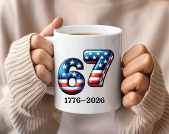 4th of July Coffee Mug, Patriotic Gift, Personalized American Flag Mug
