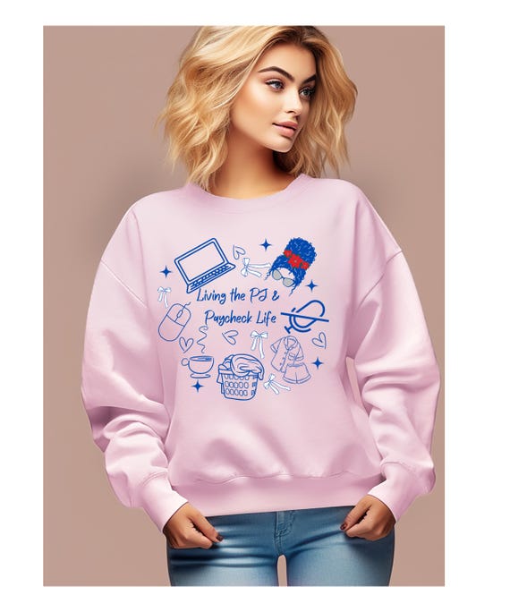 Work From Home Doodle Sweatshirt: Cozy Remote Worker Jumper