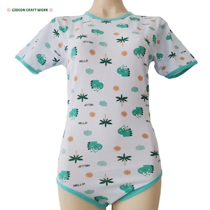 ABDL Adult Baby Dino Adventure Onesie, ABDL All-Over Print Onesie, Adult Baby Animals bodysuit, 4XL ABDL Onesie