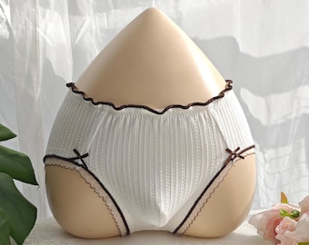Calcinhas de algodão com bolsa frontal, calcinhas de renda masculinas, roupa íntima feminina, roupa íntima para homens, roupa de feminização.