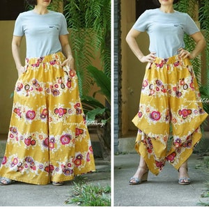 Boho Printed Light Cotton Lawn Loose Pants Wide Legs Pants Boho Flare Pants Loungewear Pants Extravagant Pants Palazzo Pants