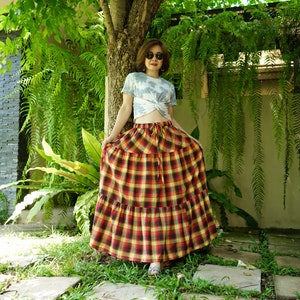 Colorful Plaid Skirt Etsy Singapore