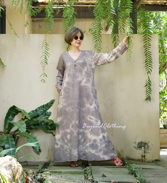 cotton tie dye dresses Rainbow Maxi Dress Dye Cotton Gathered Maxi Dress with usable pockets Tie Dye Cotton Maxi Dress