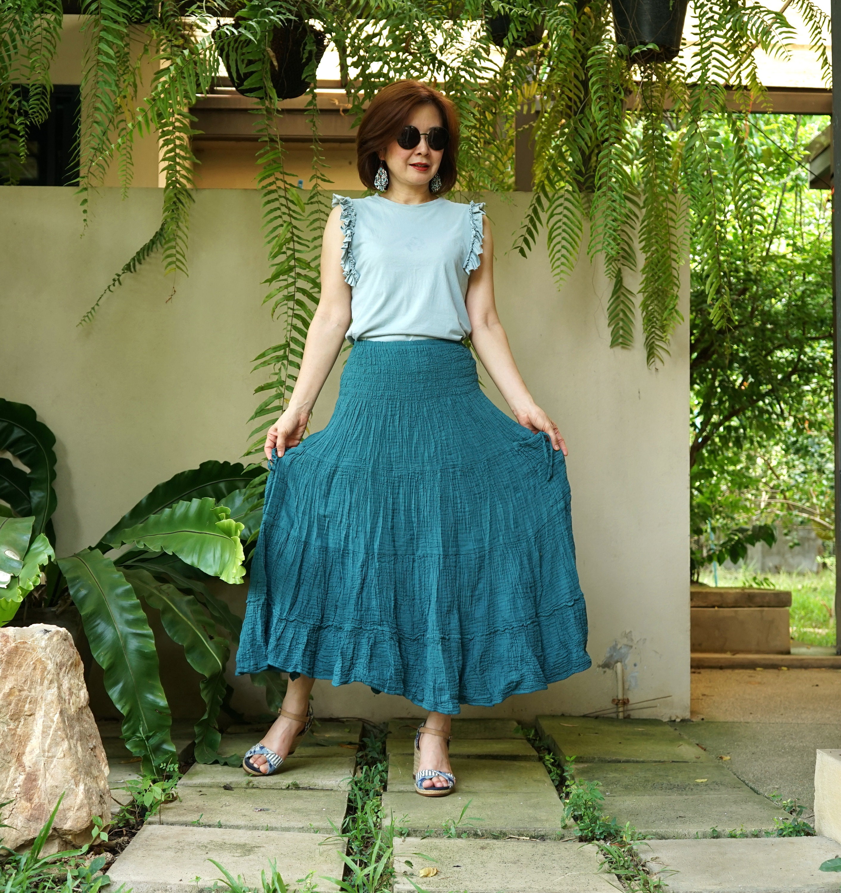 boho midi skirt