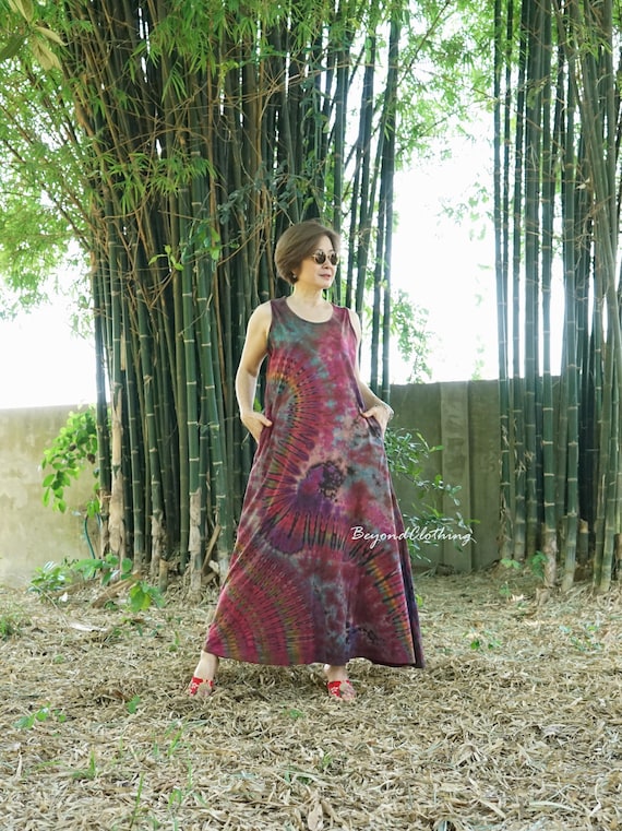 chinese dress ladies Sleeveless Loose Maxi Dress – Boho Casual Tie Dye Summer Essential – Boho  Beach Hut