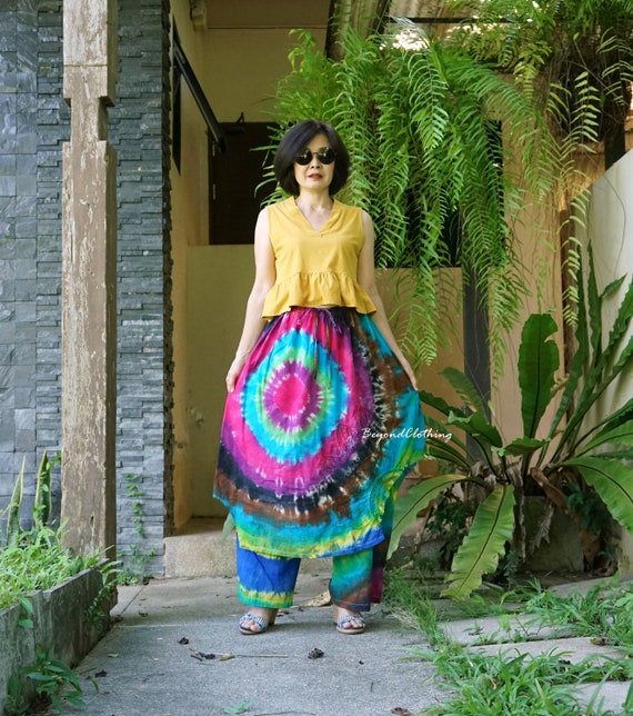 Tie dye hot sale skirt with embroidery