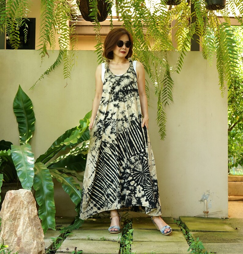 Boho Hippie Tie Dye Y Back Jumper Dress 