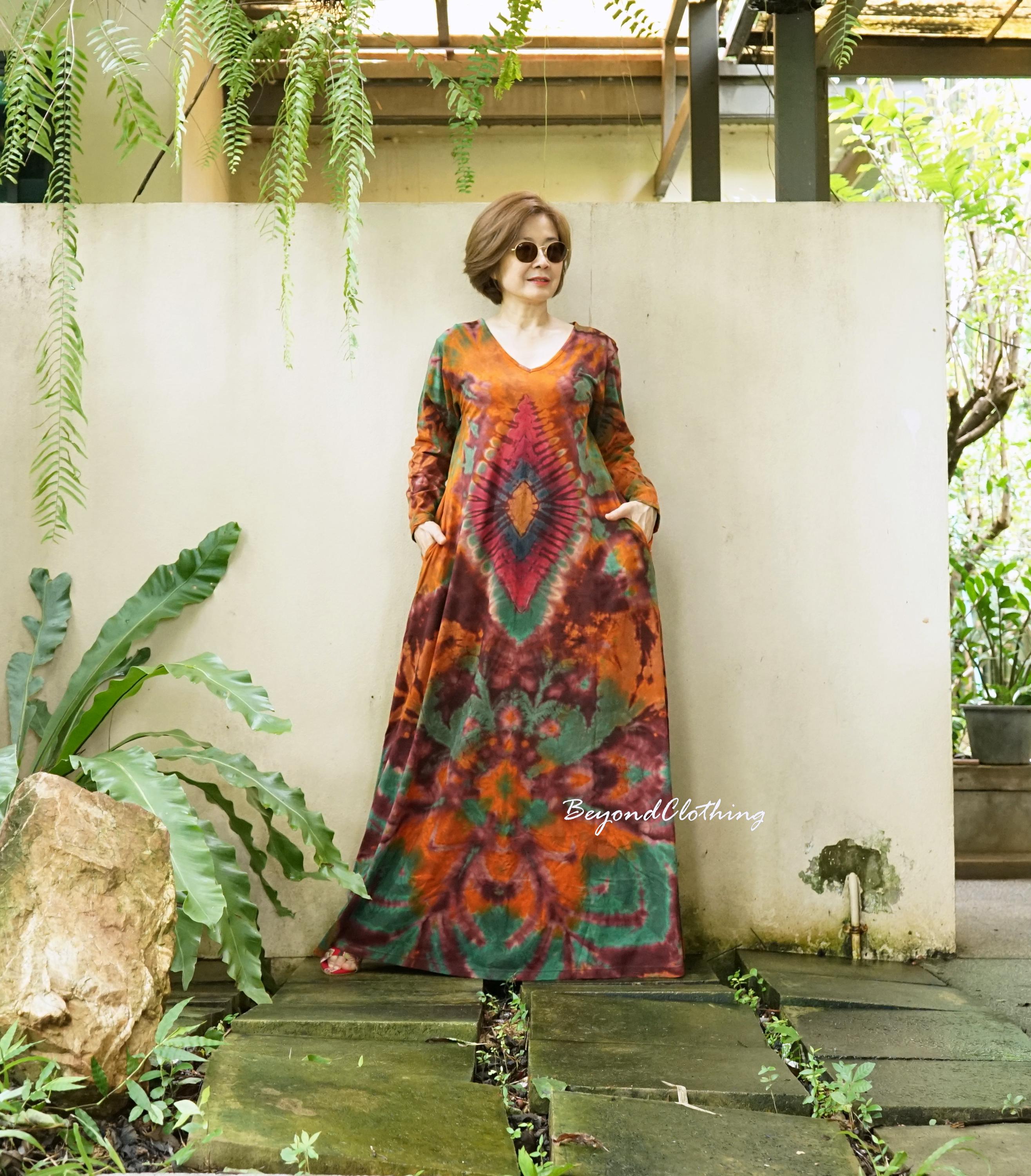 festival dress long sleeve Boho Fantasy Print Mini Dress: Colorful Long Sleeve Festival Dress