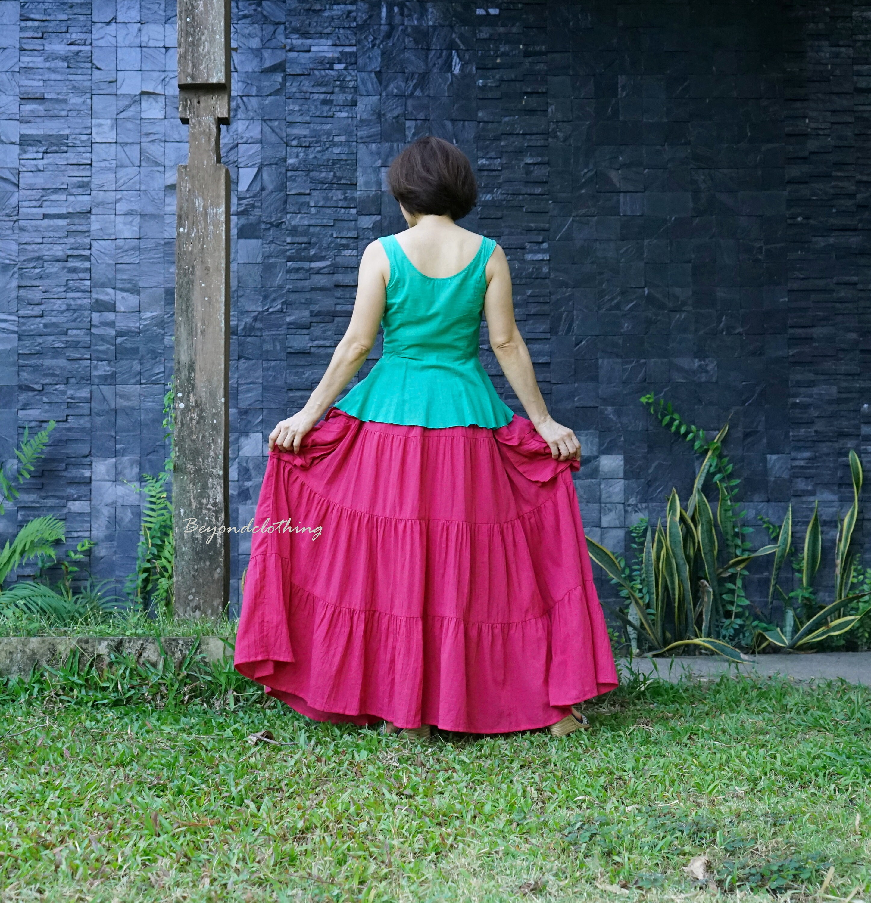 2 in 1 Take Me to Your Heart - Boho Pink Light Cotton Skirt
