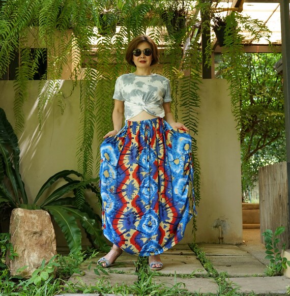 Love Me love Me Not Steampunk Printed Light Rayon Skirt With Side