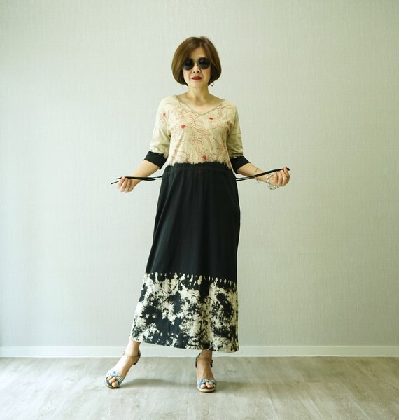 knee length dresses for ladies Chloe Maxi Dress in Green Pink Bird Print