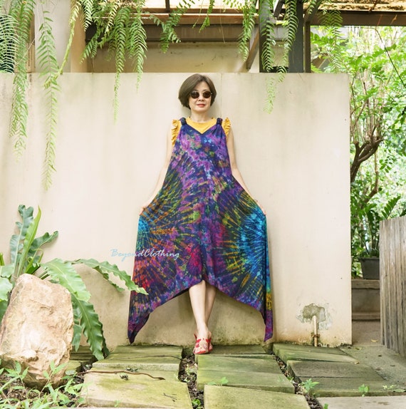 tie dye asymmetrical dress Tie and Dye asymmetrical scarf dress Pink For Women