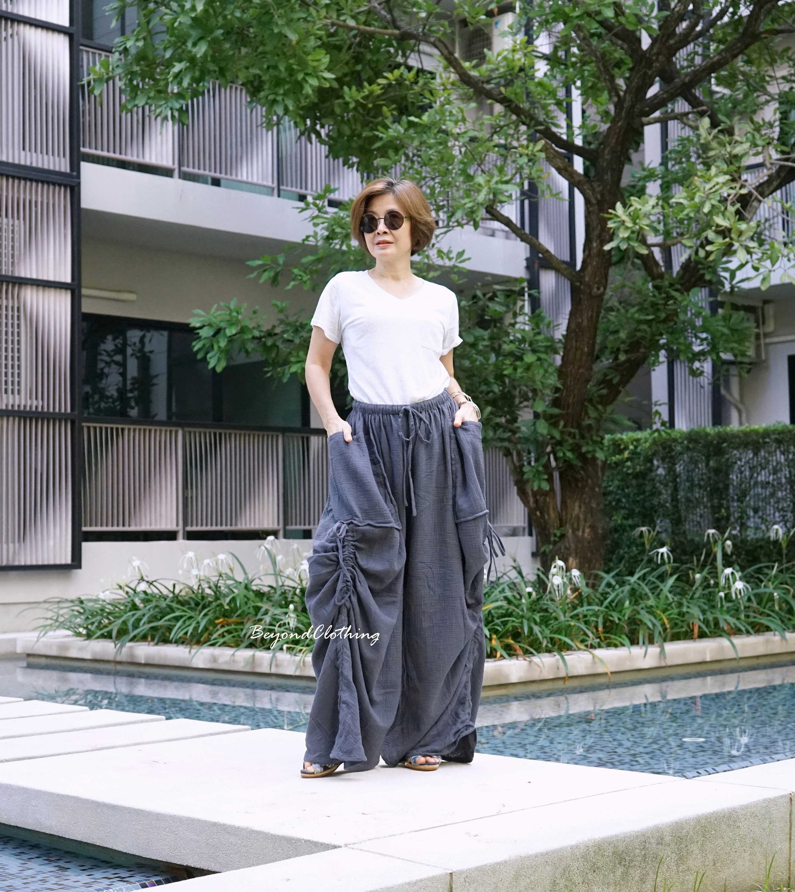パンツ STOF Shirt Wide Pants Italian Dead Stock Fabric】Three-Tuck Prime Wide Pants