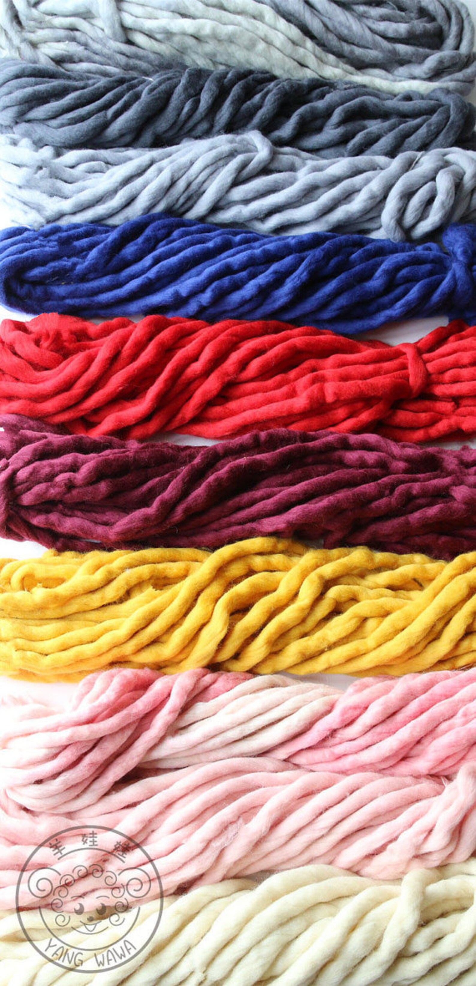 100 Merino Wool Super Chunky Big Loop Yarn Wool Roving Etsy