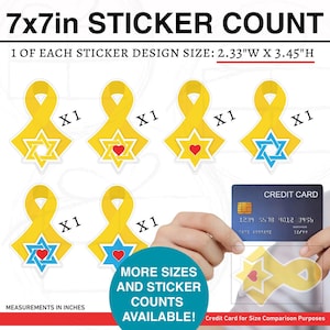 Fogli di adesivi - Nastri a sostegno di Israele, vinile trasparente resistente, adesivo pro-Israele, orgoglio ebraico, liberate TUTTI gli ostaggi, adesivo anti-odio
