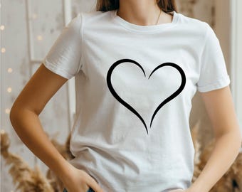 Herz Umriss DIGITAL DOWNLOAD | Sofortiger digitaler Download, Herz, Clip Art, digitaler Download, Vektor, Valentinstag svg