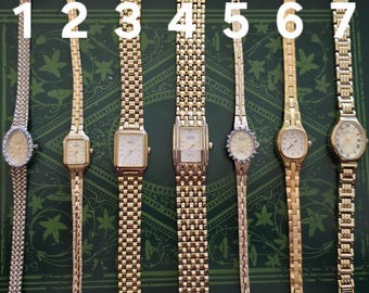 Vintage 90s 00s Gucci 1500L Gold Tank Style Dial Gold Plated