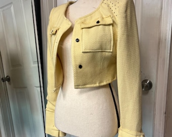 Vintage Chanel-inspirerad kavaj: Rekonstruerad gul ulljacka