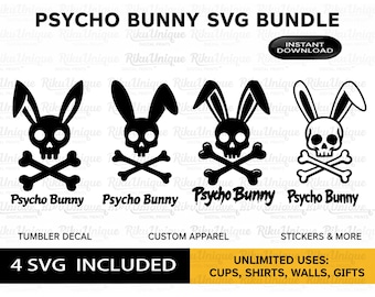 Arte digital de Psycho Bunny: diseños SVG vanguardistas (descarga instantánea)