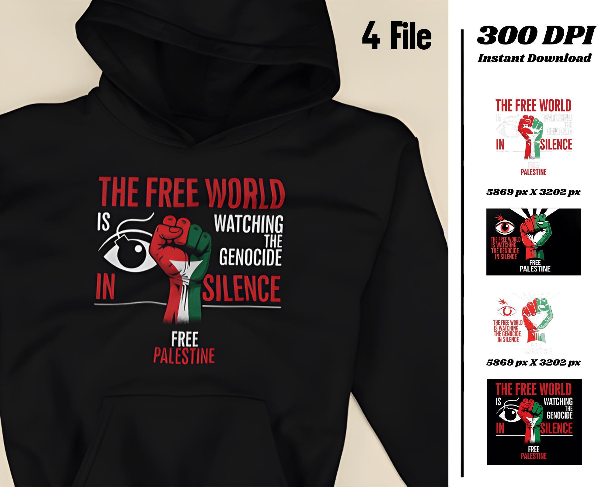 Pacchetto PNG gratuito Palestina - 2 stampe ad alta risoluzione / Salva Gaza, Libera Gaza, Maglietta pro-Palestina Arte digitale (300 DPI)