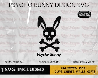 Arte digital de Psycho Bunny / SVG de alta resolución (descarga instantánea) V1