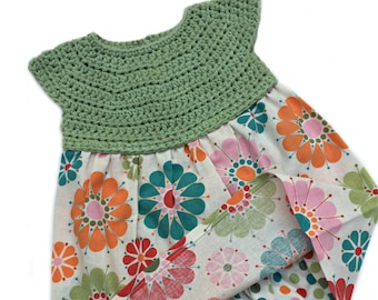 Crochet Baby Dress & Bloomers Pattern: Fabric Skirt (3-18mth) (PDF Pattern)
